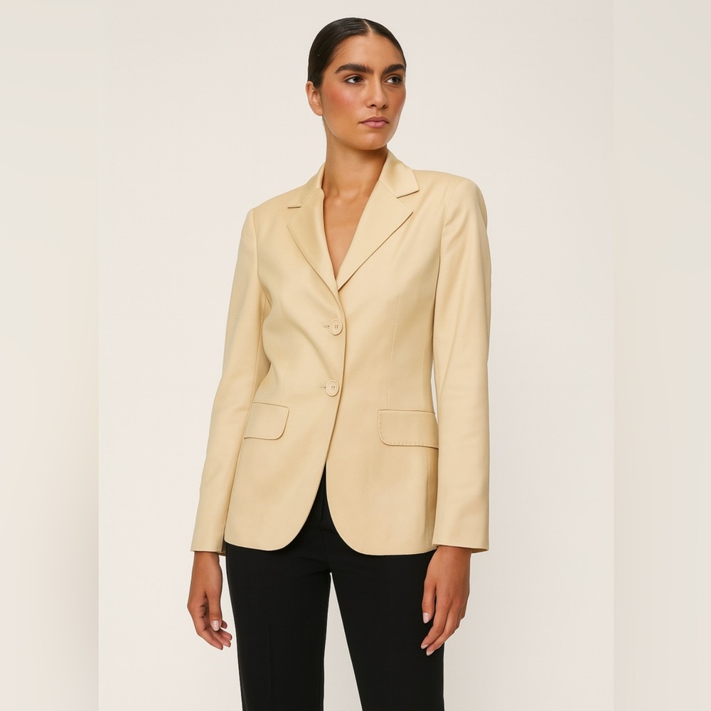 AKRIS Butter Yellow Cashmere and Silk Blazer